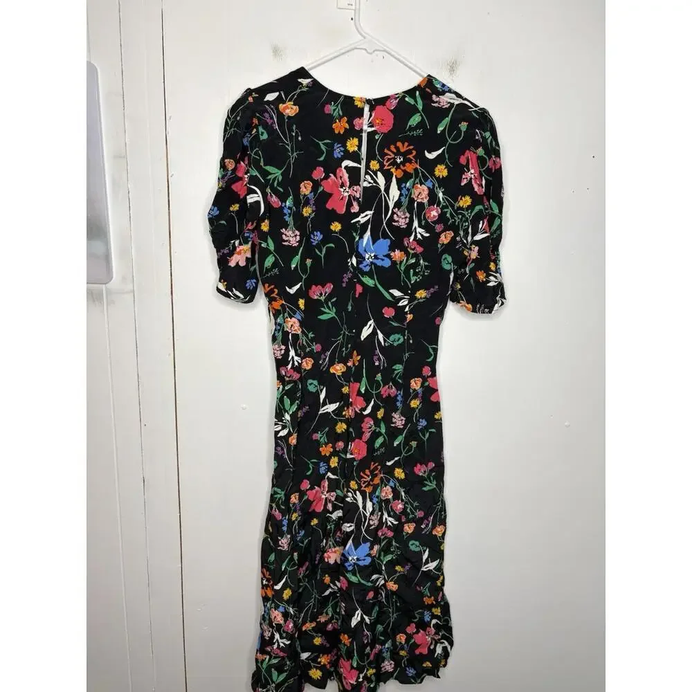 A New Day Dress Womens Medium Cinched Front Colorful Florals Maxi Modest Spring - Picture 4 of 13
